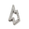 Brass Micro Pave Clear Cubic Zirconia Spring Gate Rings KK-G414-03P-1