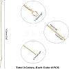 6 Pairs 3 Colors Brass Stud Earring Findings KK-UN0001-07-5