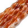Natural Red Striped Agate/Banded Agate Beads Strands G-A223-A05-01-2