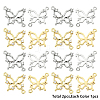 2Pcs 2 Colors Brass Pave Clear Cubic Zirconia Connector Charms KK-YW0004-27-1