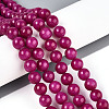 Dyed Natural Mashan Jade Round Beads Strands G-T139-8mm-67D-2