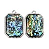 304 Stainless Steel & Natural Paua Shell Pendants SH-CBA7184-01C-P-1