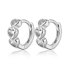 Anti-Tarnish Rhodium Plated 925 Sterling Silver Hoop Earrings ZY5984-2-1