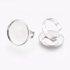 Tarnish Resistant Adjustable 304 Stainless Steel Finger Rings Components LS-STAS-I097-053P-2