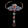 Fashion Alloy & Acrylic Rhinestone Flower Toe Ring Anklets for Beach Party WGAEED0-03-1