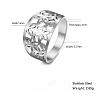 Flower Pattern Hollow Out 304 Stainless Steel Finger Rings FS-WGDCC5F-01-2