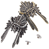 2Pcs 2 Styles Tibetan Style Brass Shackle Clasps FIND-GF0007-66-1