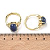 Brass Micro Pave Cubic Zirconia with Natural Lapis Lazuli Cuff Open Rings RJEW-T035-01G-B-5