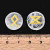 Brass Elder Futhark Alphabet Engraved Symbol Flat Round Natural Quartz Crystal Rune Stones G-I373-01B-4