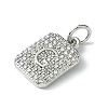 Rack Plating Brass Micro Pave Clear Cubic Zirconia Charms KK-G501-01G-P-2