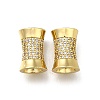 Brass Micro Pave Clear Cubic Zirconia European Beads ZIRC-I070-048G-1