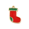 Christmas Brass Enamel Pendants KK-P278-01A-G-1