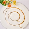 Brass Charm Bracelet & Pendant Necklace Sets SJEW-SZ0001-007G-4