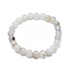 Natural Agate Bead Stretch Bracelets BJEW-K212-B-004-1