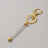 Zinc Alloy Bar Beadable Keychains Clasps KEYC-WH0030-86G-2