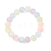 Natural Selenite Round Beaded Stretch Bracelets for Women G-U005-02F-1