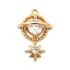 Brass Micro Pave Clear Cubic Zirconia Pendants KK-F916-20G-1