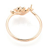 Flower Brass Micro Pave Clear Cubic Zirconia Cuff Ring Settings KK-T076-79G-3