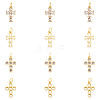 12Pcs 2 Style Rack Plating Brass Micro Pave Clear Cubic Zirconia Pendants ZIRC-HY0001-02-1
