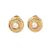 Ion Plating(IP) 304 Stainless Steel with ABS Imitation Pearl Stud Earrings for Women EJEW-N055-11G-1