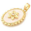 Brass Micro Pave Cubic Zirconia with Acrylic Pendants KK-S049-24G-2