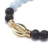 5Pcs 5 Style Natural Lava Rock & Natural Quartz & Synthetic Hematite Stretch Bracelets Set BJEW-JB08739-8