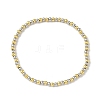 Brass Round Beaded Stretch Bracelets for Men Women BJEW-B148-05A-PG-4