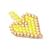 2Pcs 2 Styles Glass Seed Beaded Pendants PALLOY-MZ00883-02-4