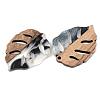 Transparent Resin & Walnut Wood Pendants RESI-S389-003A-A02-2