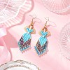 Angel Handmade Glass Seed Beads Dangle Earrings EJEW-MZ00538-01-1