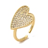 Brass Micro Pave Cubic Zirconia Open Cuff Rings for Women RJEW-G325-01D-G-1