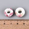 Printed Handmade Porcelain European Beads PORC-Q007-12-4