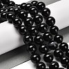 Natural Black Agate Beads Strands G-NH0020-B01-01-2