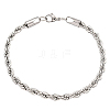 1Pc 5MM 304 Stainless Steel Rope Chain Bracelets for Women BJEW-DJ0001-85-1