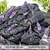 SUPERFINDINGS 30Pcs Raw Rough Natural Amethyst Pendants FIND-FH0004-86-4
