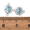 925 Streling Silver Pave Cubic Zirconia Birthstone Connector Charms STER-NH0001-80P-10-3