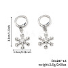 Elegant Brass Micro Pave Clear Cubic Zirconia Snowflake Hoop Earrings & Pendant Necklaces for Women ET8021-6-1
