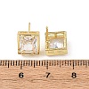 Brass Micro Pave Clear Cubic Zirconia Stud Earrings EJEW-C174-02B-G-5