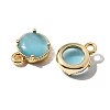 Flat Round Brass Charms KK-D024-03C-G-2
