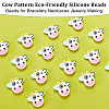 Cow Food Grade Eco-Friendly Silicone Beads SIL-WH0008-36-4