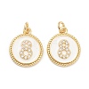 Brass Micro Pave Clear Cubic Zirconia Charms ZIRC-I052-16G-08-2