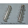 3-strands Brass Magnetic Slide Lock Clasps E214-M-4