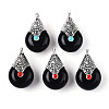 Tibetan Style Resin Pendants RESI-T022-16K-1