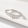 S925 Sterling Silver Adjustable Letter Rings for Women RJEW-M068-01P-Y-5