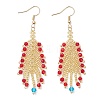 2 Pairs Glass Seed Feather Dangle Earrings EJEW-MZ00569-3