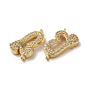 Eco-Friendly Rack Plating Brass Micro Pave Clear Cubic Zirconia Connector Charms KK-F853-27G-2