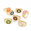 Alloy Enamel Wide Band Rings RJEW-N034-004-RS-1