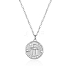 Stylish Stainless Steel Round Cross Pendant Necklace for Women Daily Wear GT4344-2-1