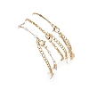 Round ABS Imitation Pearl Beaded Chains & 304 Stainless Steel Cable Chains Stackable Bracelets for Women BJEW-JB12452-03-5