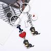 WEWAYSMILE 2 pcs Dog Keychain Car Keychain Pet Pendant Key-Ring Lovely Dog Key-ring Portable Metal Keychain Gift for Pet Lover Birthday Puppy Theme Party Supplies (Dachshund) JX788A-3